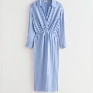 & Other Stories Twist Collared Midi Dress